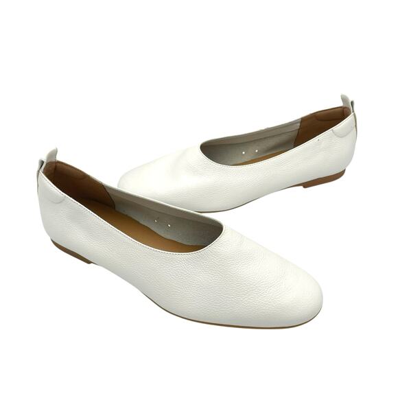 Everlane NEW White Leather Day Glove Slip On Ballet Flats - Picture 1 of 11